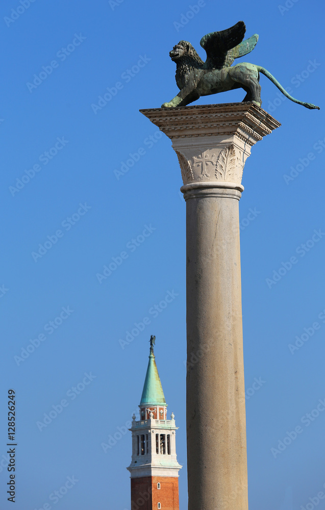 Fototapeta premium Bronze statue of the winged lion symbol of the City of Venice in