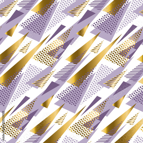 Xmas seamless triangle modern pattern. violet color background g