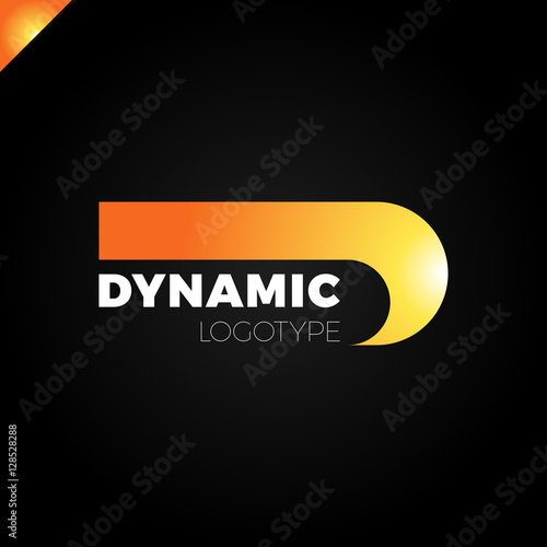 Dynamic Letter D logo in negative space icon design template elements