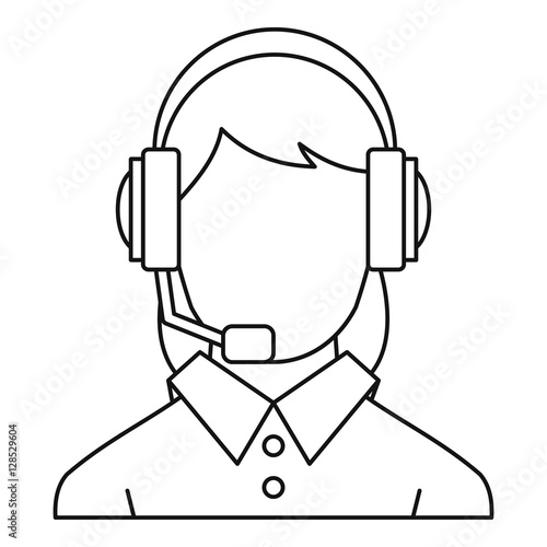 Customer support operator icon. Outline illustration of customer support operator vector icon for web