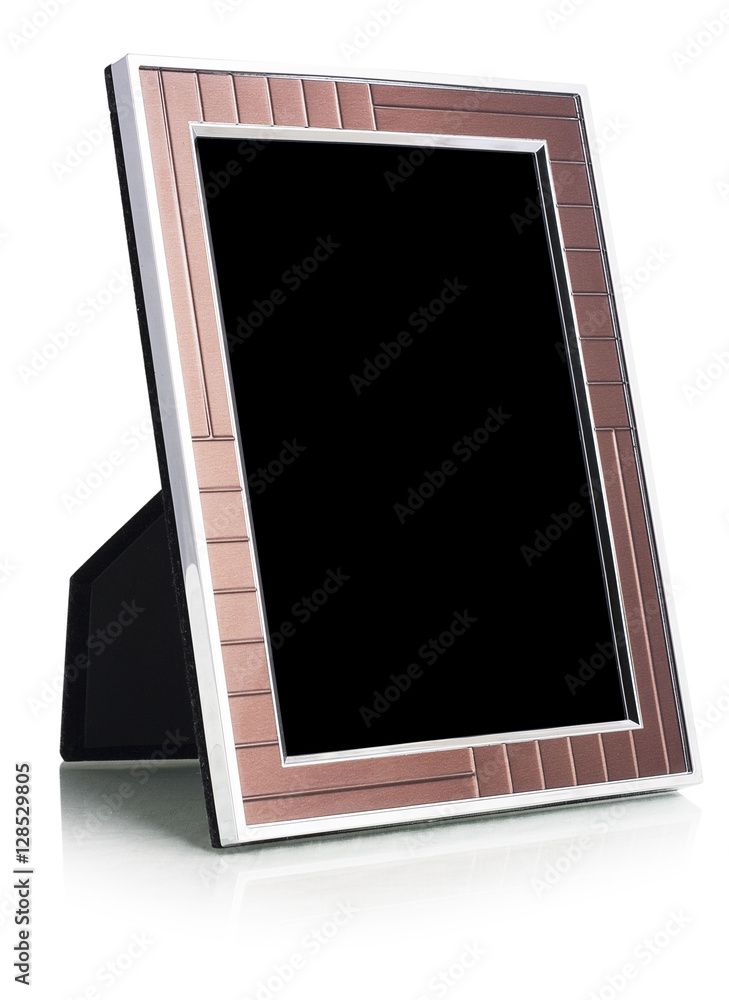 Fototapeta premium Elegant shiny brown frame isolated on white background