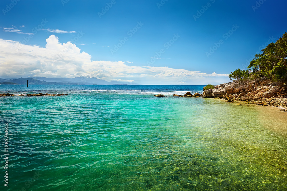 Caribbean beach and tropical sea in Haiti