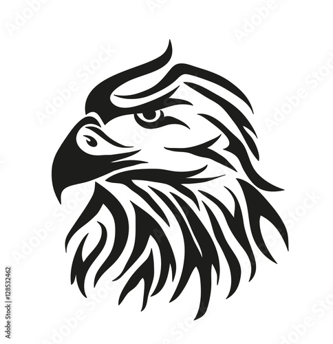 Vector illustration of an eagle head tribal for tattoo, testa di aquila tribale per tatuaggio photo