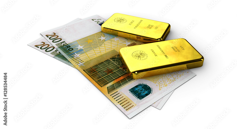 3d Stock Illustration of Money & Gold, 3d Stock Illustration of Money & Gold,