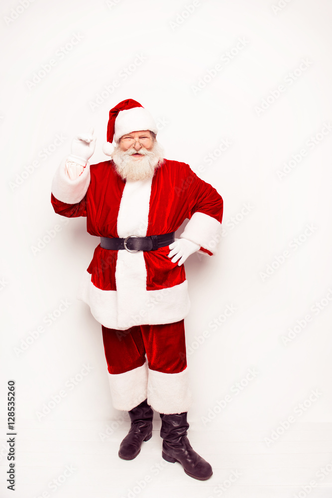Full portrait of santa claus gesturing on white background Full portrait of santa claus gesturing on white background