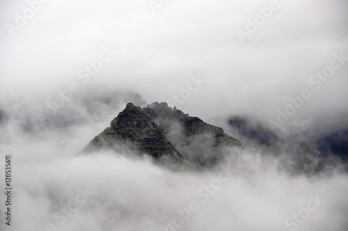 mountains covered with fog, Iceland