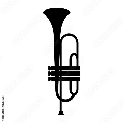 trumpet instrument musical icon vector illustration design