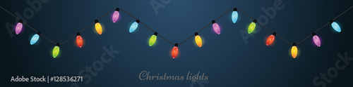 Christmas light bulbs. Xmas light strings