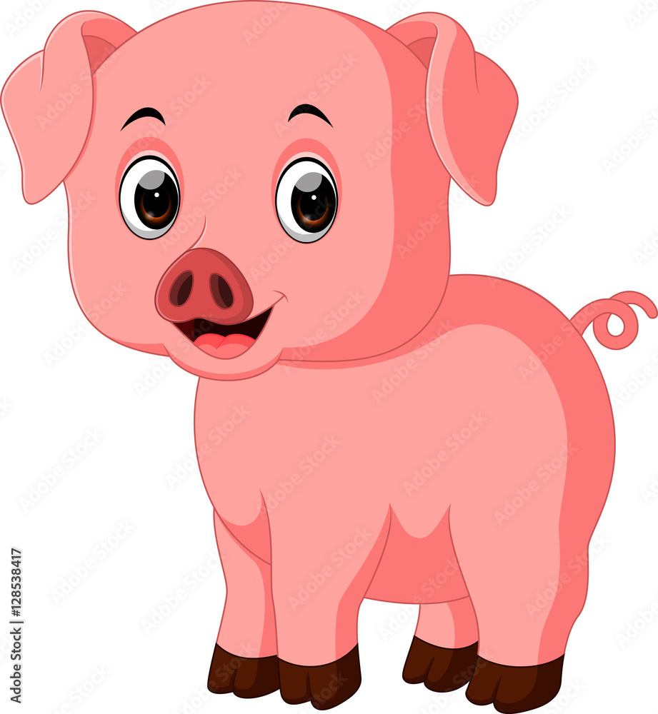 Naklejka Śliczna świniowata kreskówka