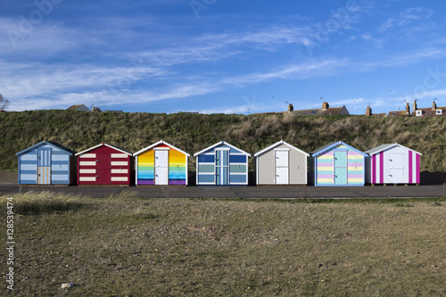 Beach Huts at Pakefield, Suffolk, England © chillingworths