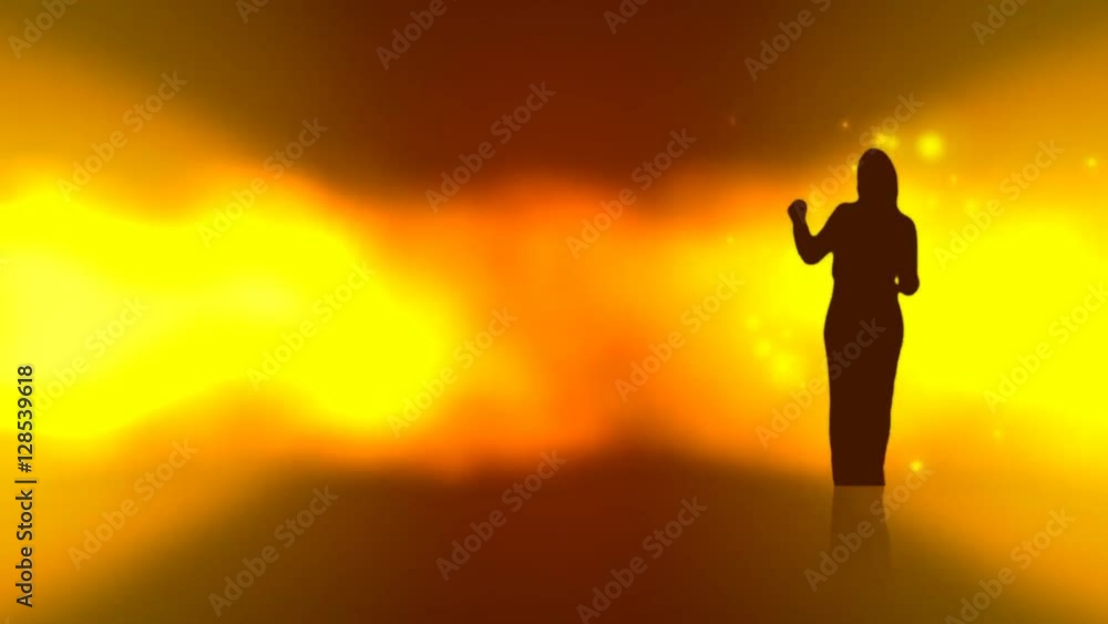 Dancer female on colorful background Dancer female on colorful background