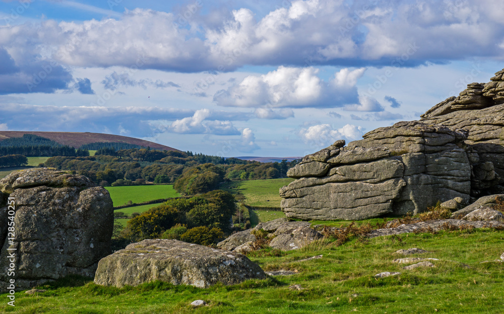 Rocks of Hound Tor on Dartmoor UK