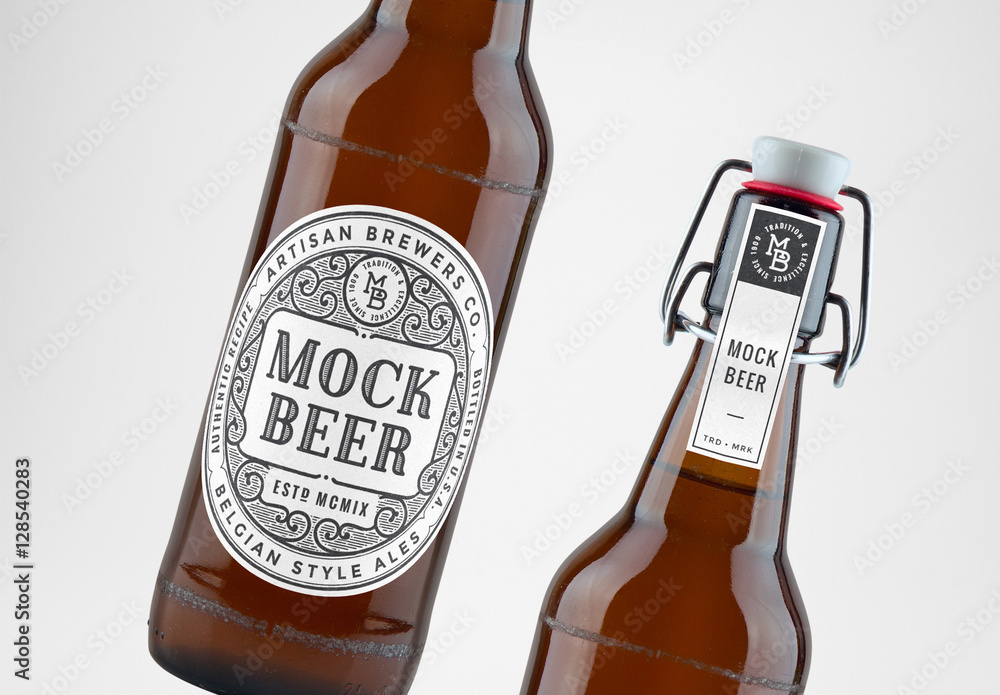 ビール瓶のモックアップ Stock テンプレート Adobe Stock