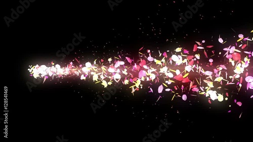 花 カラフル 回転 舞う キラキラ