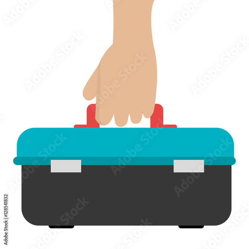 hand with toolbox icon vector illustration design