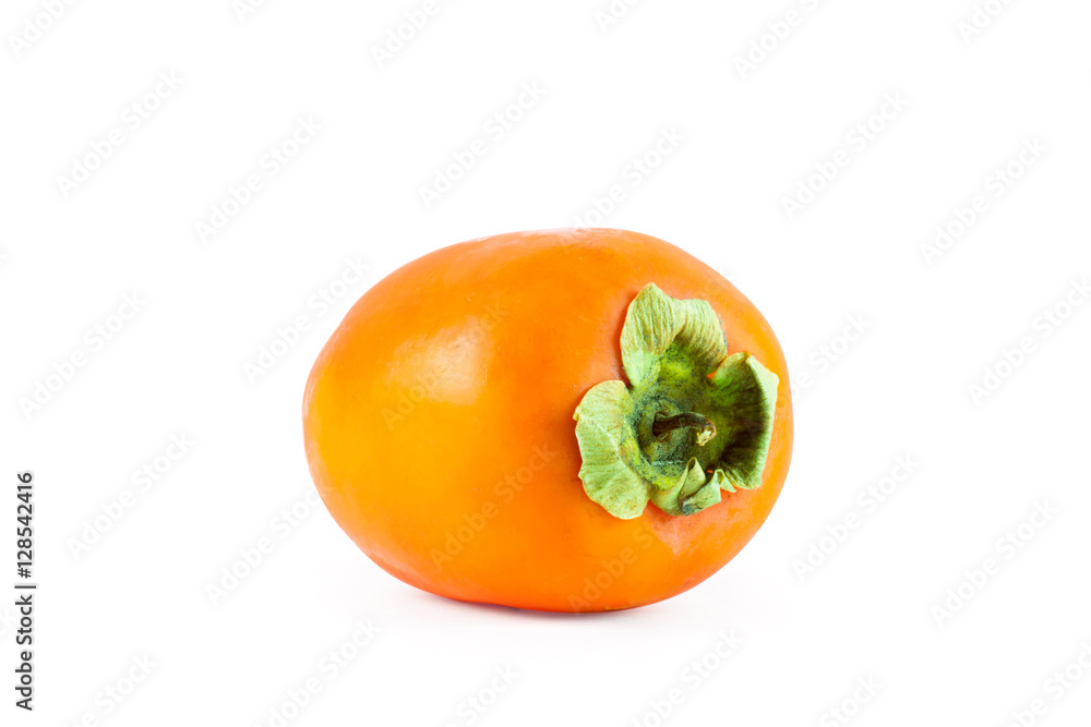 Ripe fresh persimmon isolated on white background