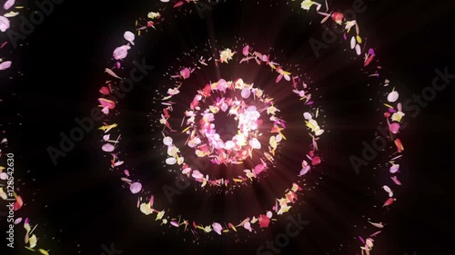 花 カラフル 回転 舞う キラキラ