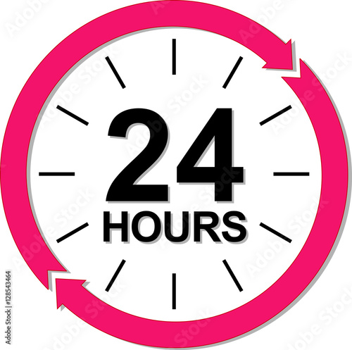 24 hours logo. Vector illustration