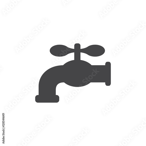 Retro Water Faucet icon. Black silhouette. Vector illustration.