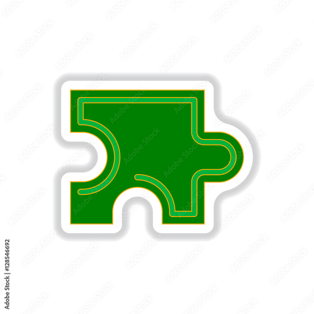 Vector illustration in paper sticker style Puzzle piece Vector illustration in paper sticker style Puzzle piece