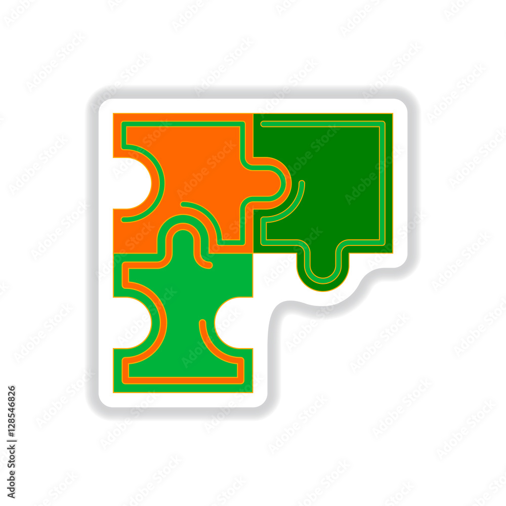 Vector illustration in paper sticker style Puzzles Vector illustration in paper sticker style Puzzles