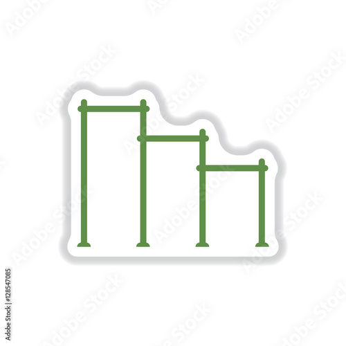 Vector illustration in paper sticker style sports horizontal bars for street workout playground