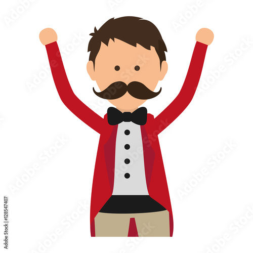 Tamer circus cartoon icon vector illustration graphic design