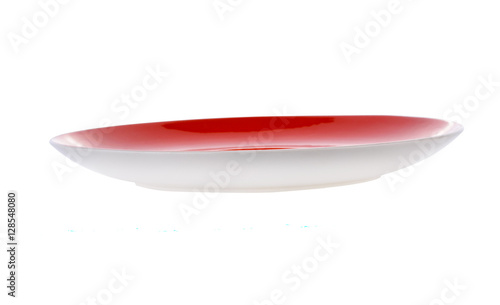 red plate isolated on white background © nathanipha99