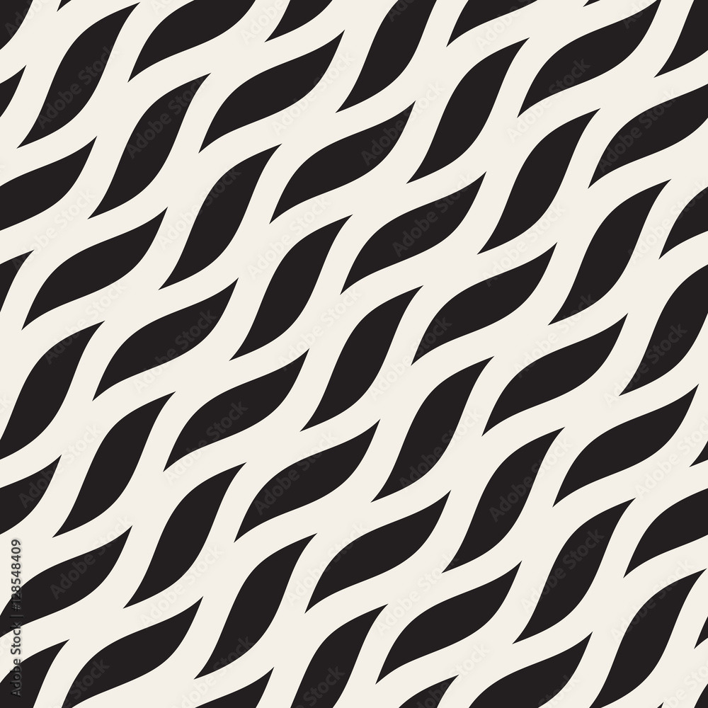 Vector Seamless Diagonal Wavy Shapes Pattern Vector Seamless Diagonal Wavy Shapes Pattern