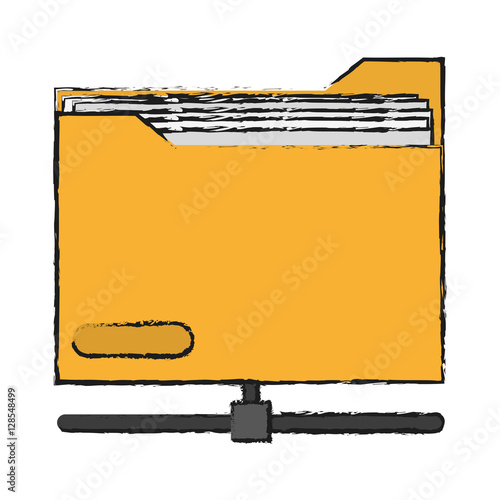 File icon. Folder document data archive and storage theme. Isolated design. Vector illustration