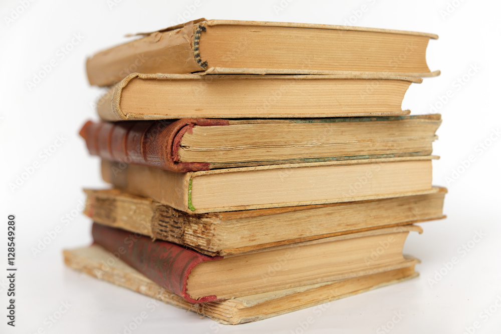 pile of old books isolated on white background - pile of old books isolated on white background -