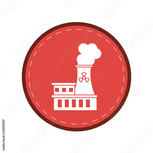 nuclear power station energy pollution pink circle vector illustration eps 10