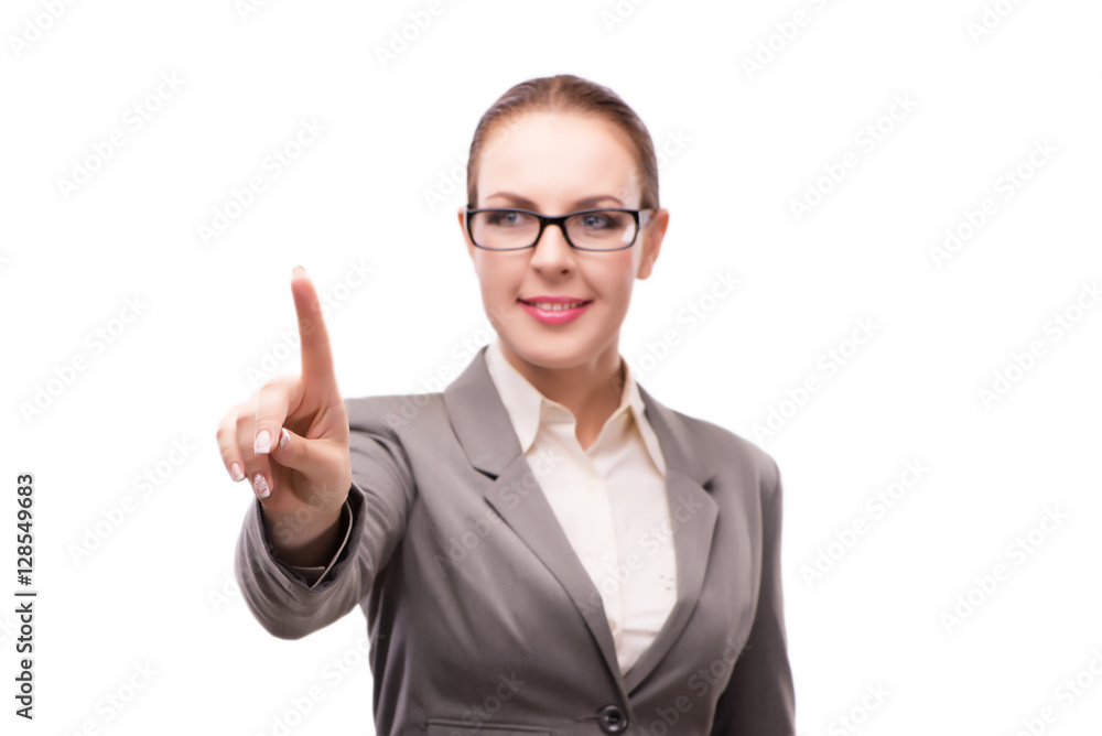 Strict serious businesswoman isolated on white Strict serious businesswoman isolated on white