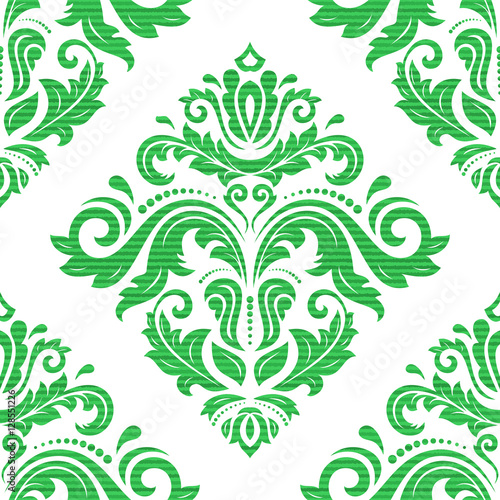 Oriental classic pattern. Seamless abstract background with repeating elements. Green and white pattern
