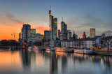 FRANKFURT / GERMANY - AUTUMN 2012
HDR image of Frankfurt Skyline during a colourful sunset.