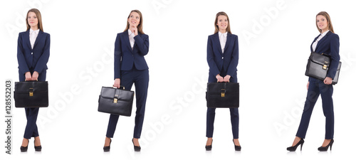 Businesswoman in suit isolated on white © Elnur