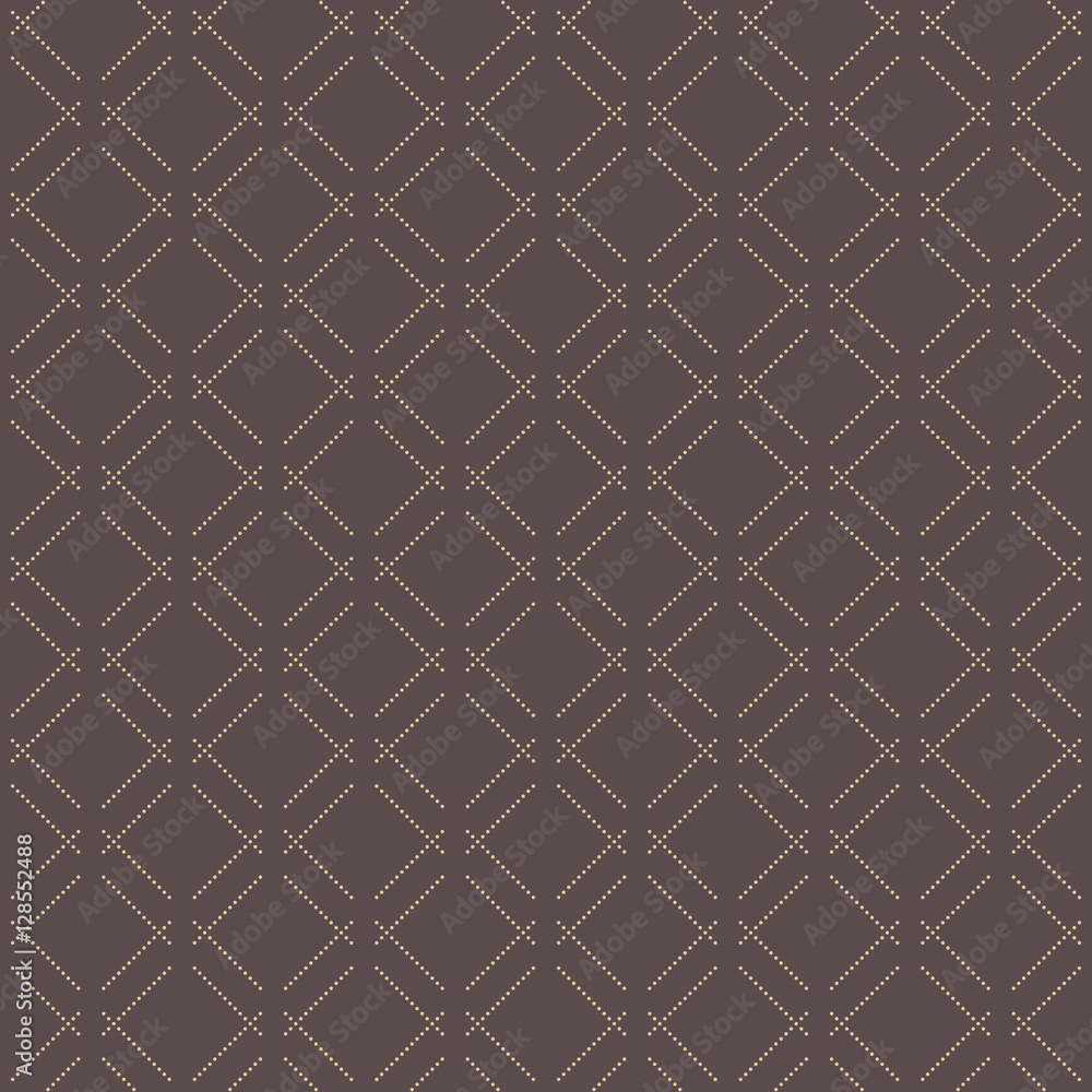 Geometric repeating pattern. Seamless abstract modern texture for wallpapers and backgrounds. Brown and golden pattern