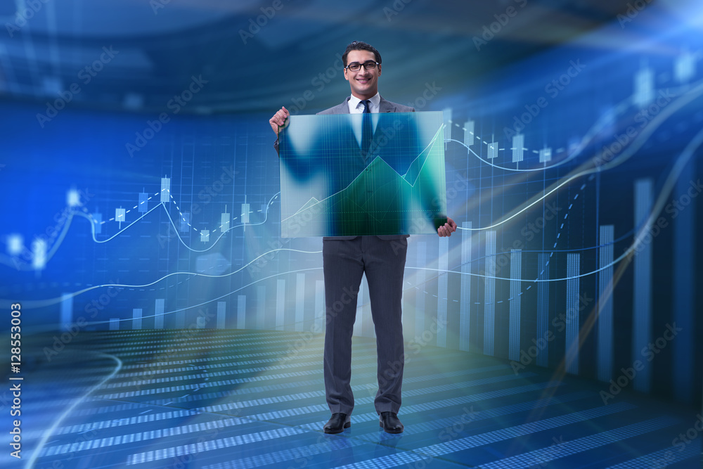 Businessman in stock exchange trading concept Businessman in stock exchange trading concept