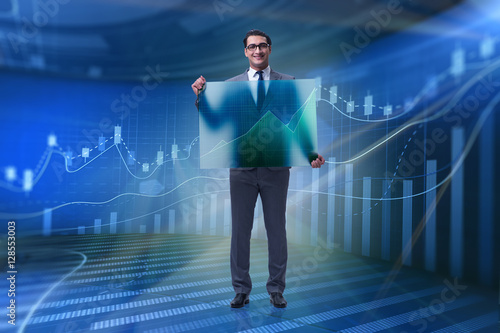 Businessman in stock exchange trading concept