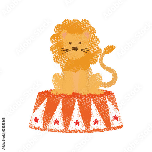 Circus lion cartoon icon vector illustration graphic design photo