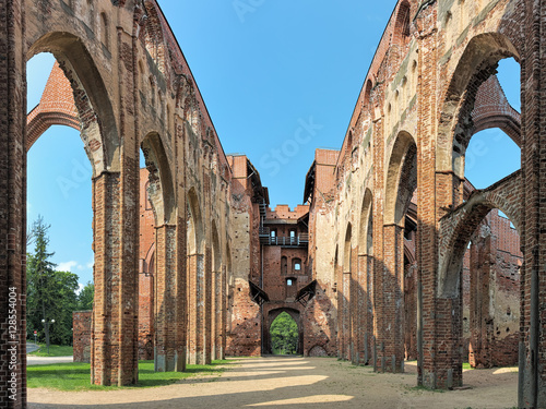 Ruins of Tartu Cathedral, also known as Dorpat Cathedral, Estonia. The cathedral was built from the 13th to 15th century and was abandoned and began to ruined from the second half of the 16th century. photo