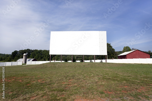 Rural drive-in in field.  Horizontal.