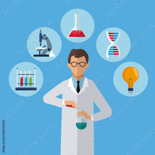 medical scientist test tube laboratory icons vector illustration eps 10