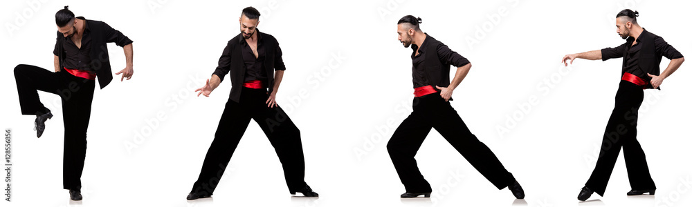 Spanish dancer in various poses on white Spanish dancer in various poses on white