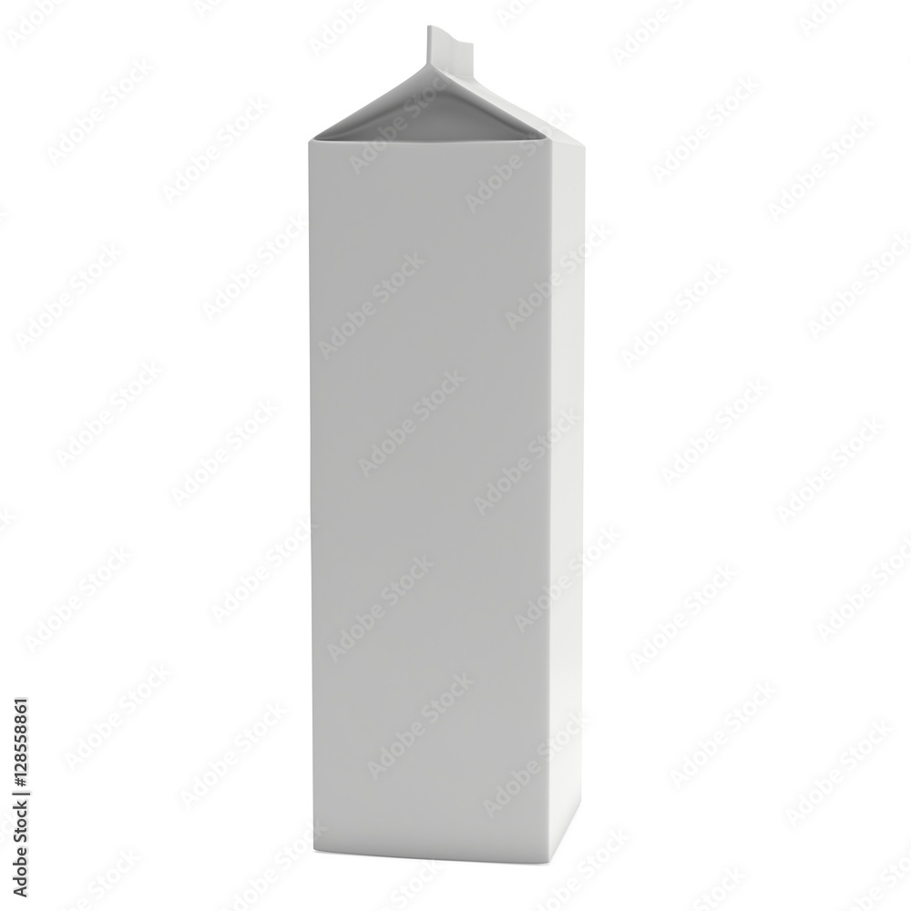 Milk or juice box. Retail package mockup. 3d render illustration isolated on white. Milk or juice box. Retail package mockup. 3d render illustration isolated on white.