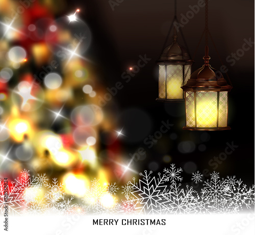 Christmas tree light background © bastinda18
