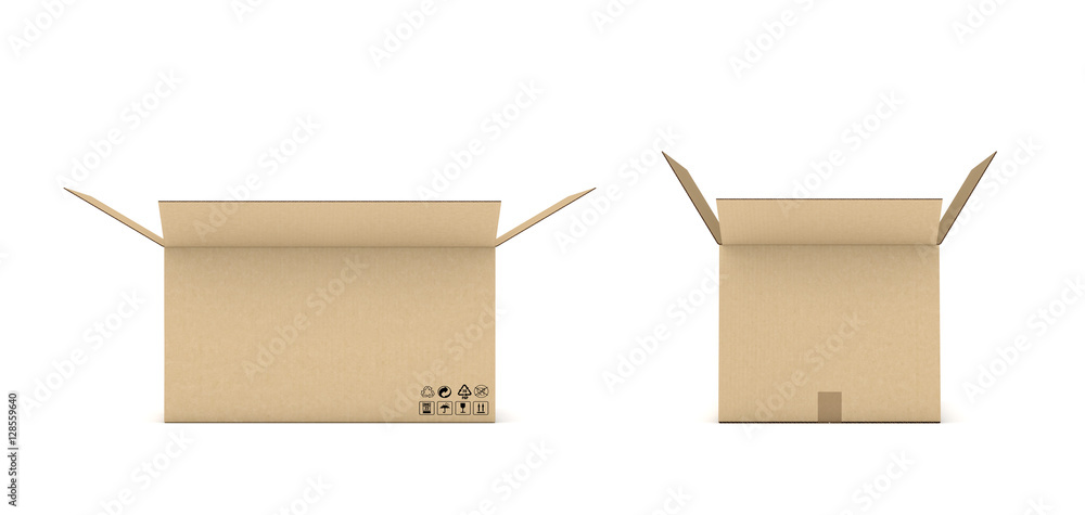 © gearstd - Rendering of open cardboard mail box isolated on a white background