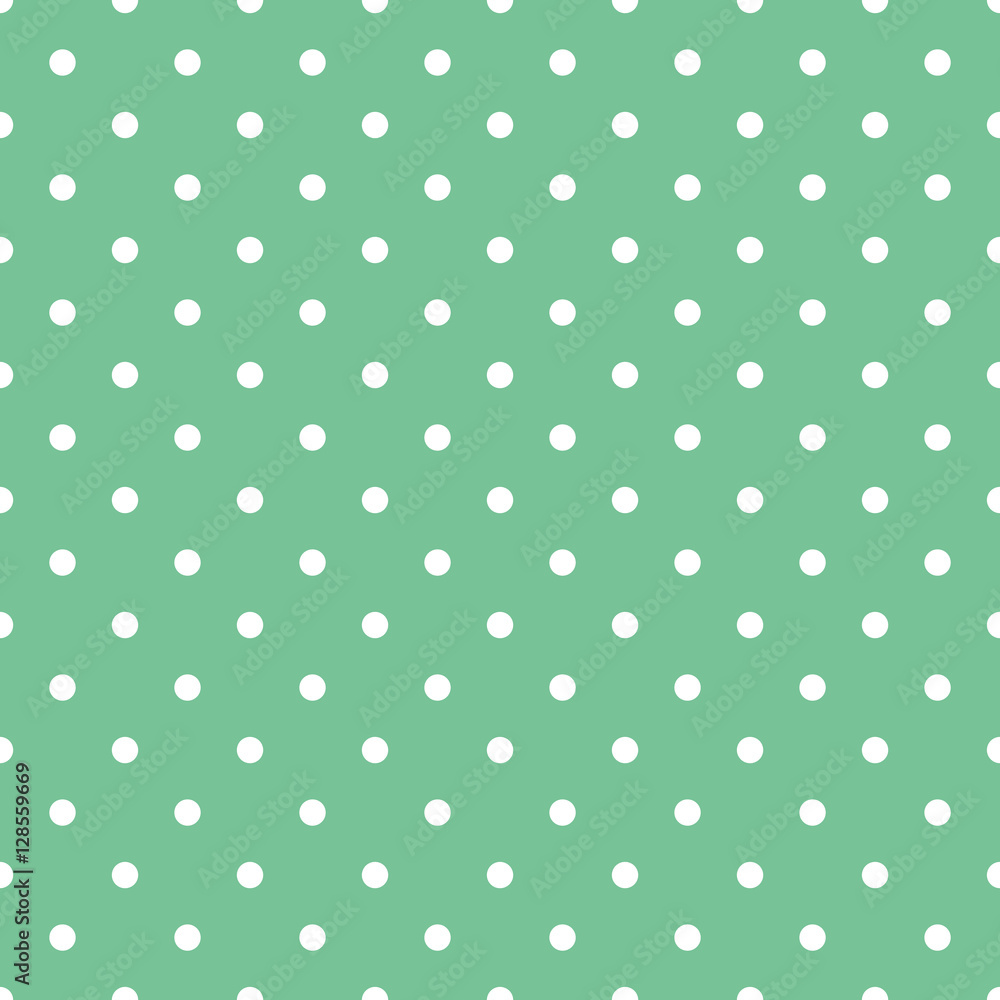 Small polka dot seamless green background vector