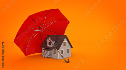 Canvas Print Safe House Concept. 3D rendering