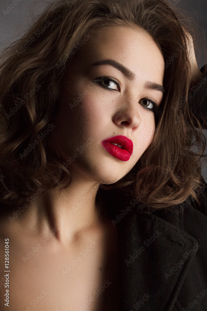 sensual young woman posing on black background sensual young woman posing on black background